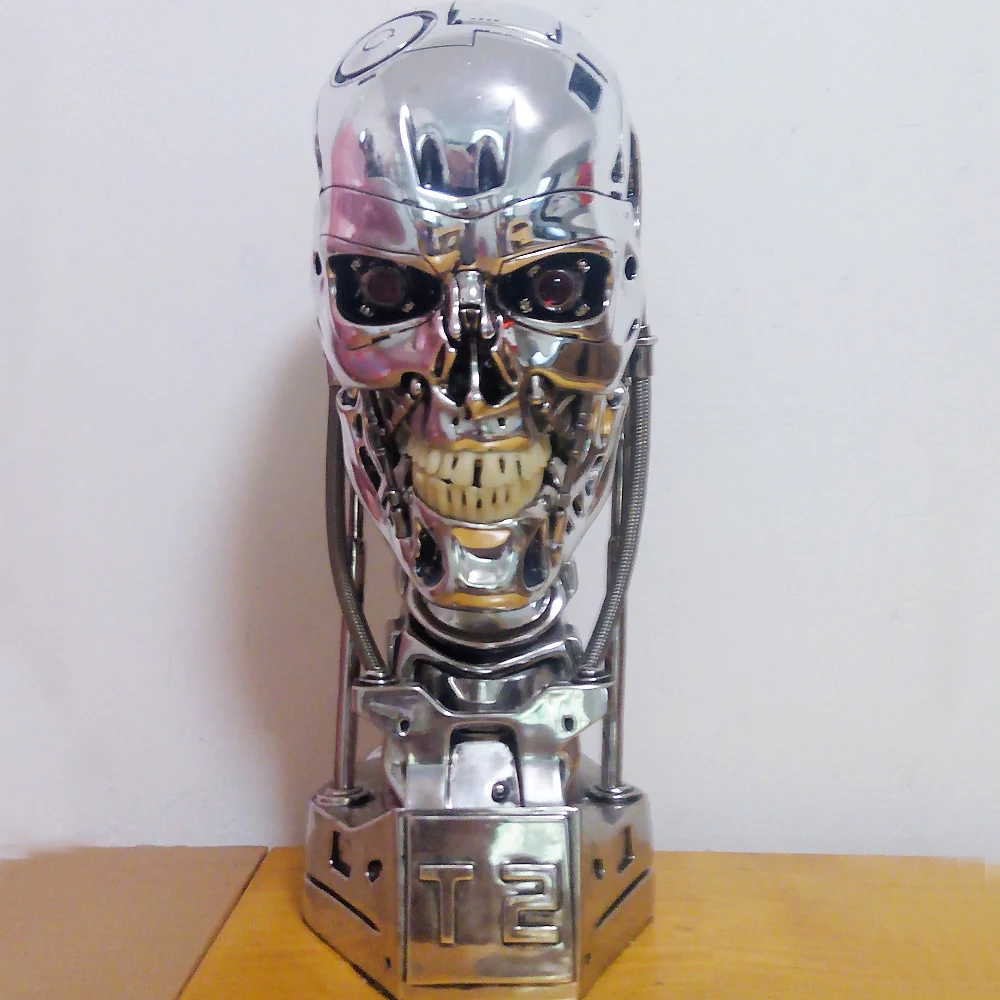 

High Quality 1/1 Scale Terminator T800 T2 Skull Endoskeleton Lift-Size Bust Figure Resin Replica LED EYE