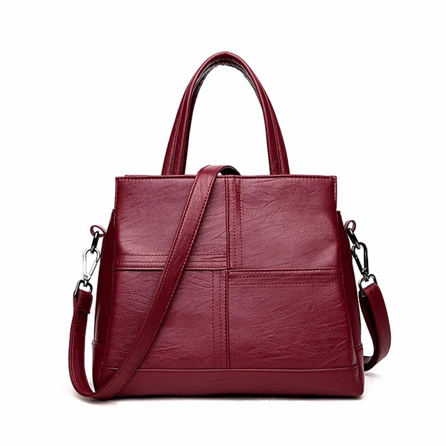 Red Leather Bags Europe And America Luxury Handbags Women Red Leather Bags Europe And America Luxury Handbags Women Designer Black Elegance Las Handbag