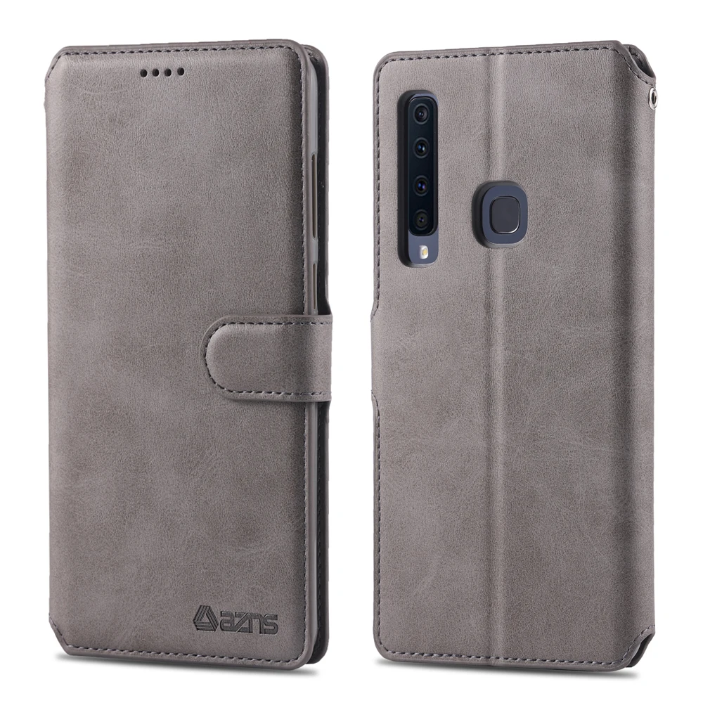 Кожаный чехол для Coque samsung Galaxy A9 2018 слота карты случай Стенд откидная крышка