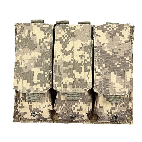 ACU Molle тактический, тройной AR15 M4 5,56 мм Журнал Mag Чехол Пистолет жилет для стрельбы средство дампа падения пропускающая воздух для охоты сумка - Цвет: ACU