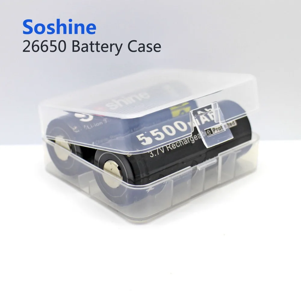

Soshine Strong Hard Transparent 2*26650 Battery Storage Box 26650 Battery Holder Case Holder Case 26650