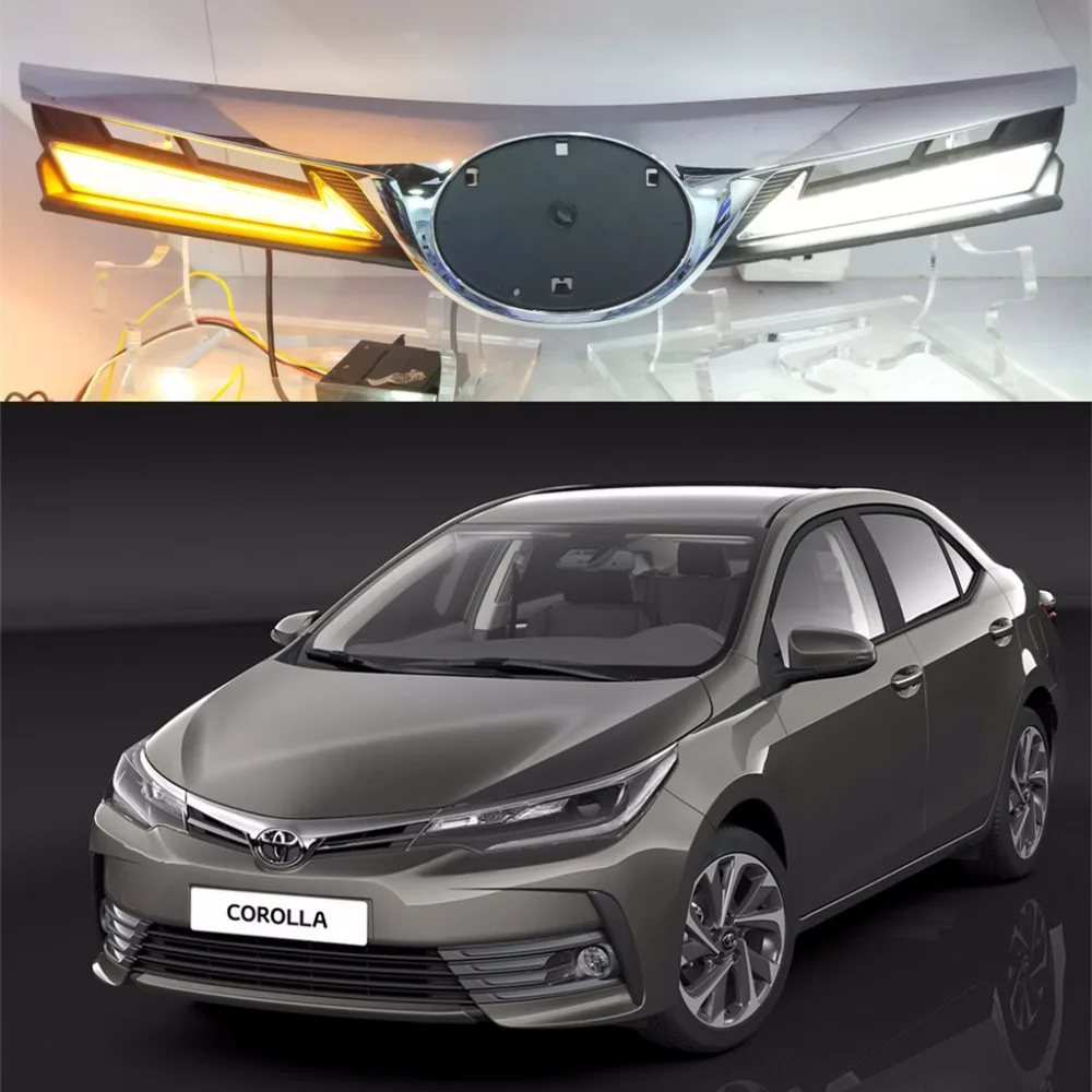 СВЕТОДИОДНЫЙ DRL для toyota corolla 2017 2018 дневной ходовой светильник сетчатый