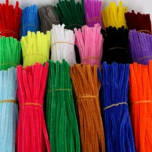 100 pièces 30cm Chenille tiges tuyaux nettoyeurs enfants en peluche jouet éducatif coloré tuyau nettoyant jouets à la main bricolage artisanat fournitures