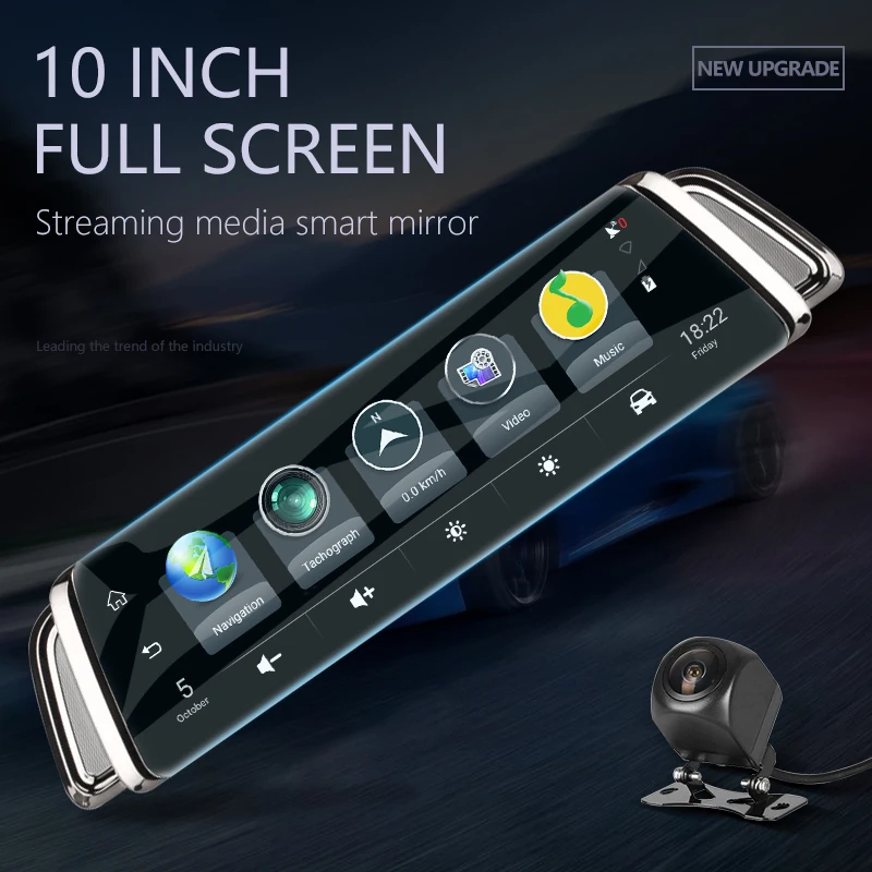 Jansite 4G Dash Cam Android 5.1 Car Camera 10 inch Touch Screen GPS Navigation Car Video Recorder B