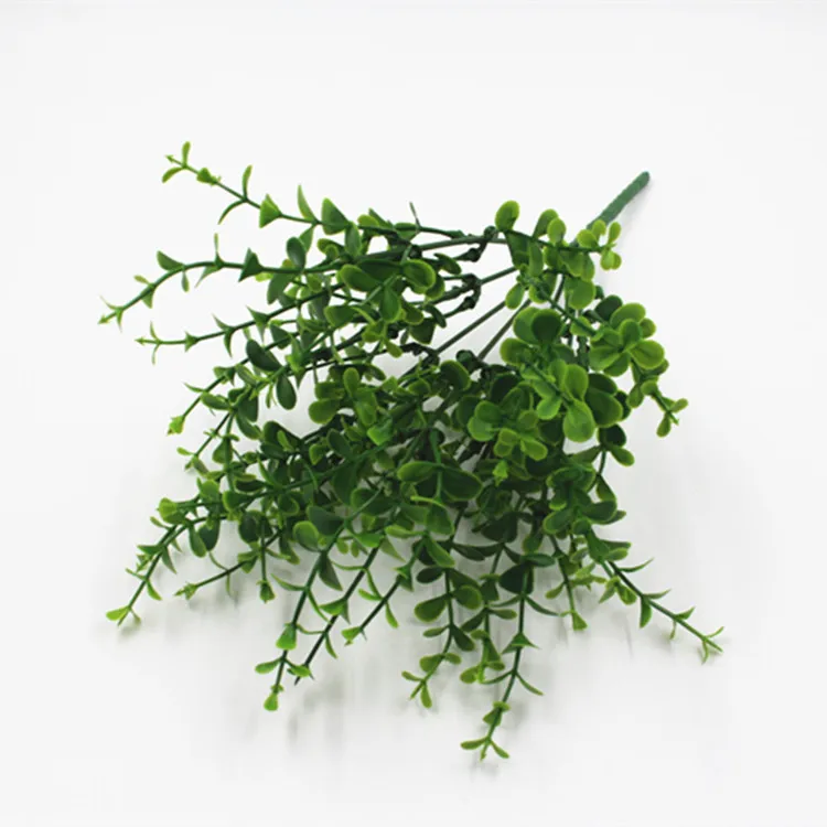 

Manufacturers selling fake flowers, green potted plastic decorative grass 7 fork lobular eucalyptus plant simulation