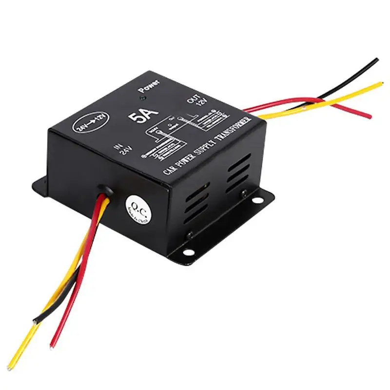 

DC 24V to DC 12V Car Buck Converter 5A 60W Step Down Power Supply Regulator