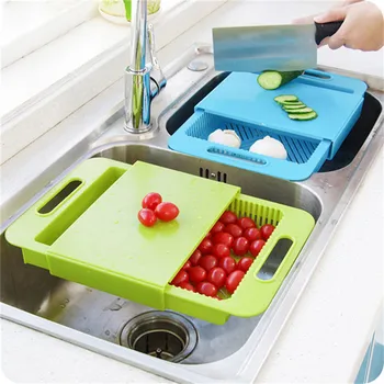 

Multi-function Kitchen Chopping Block Sinks Drain Basket Cutting Board Meat Vegetable Fruit Antibacterial Non-slip Cutting Board