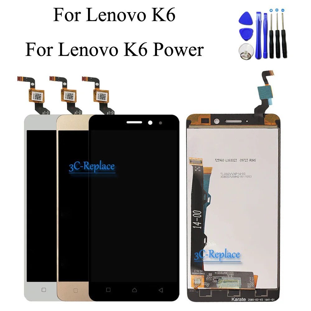 

100% Tested For Lenovo K6 k33b36 k33b37 / K6 Power K33a42 k33a48 Touch Screen Digitizer Glass + LCD Display Assembly Free Tools