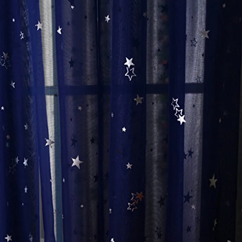 Блестящие звезды детская ткань шторы для детей мальчик девочка спальня гостиная синий/розовый ночные шторы на заказ драпировка wp123#30 - Цвет: Color 5 Tulle