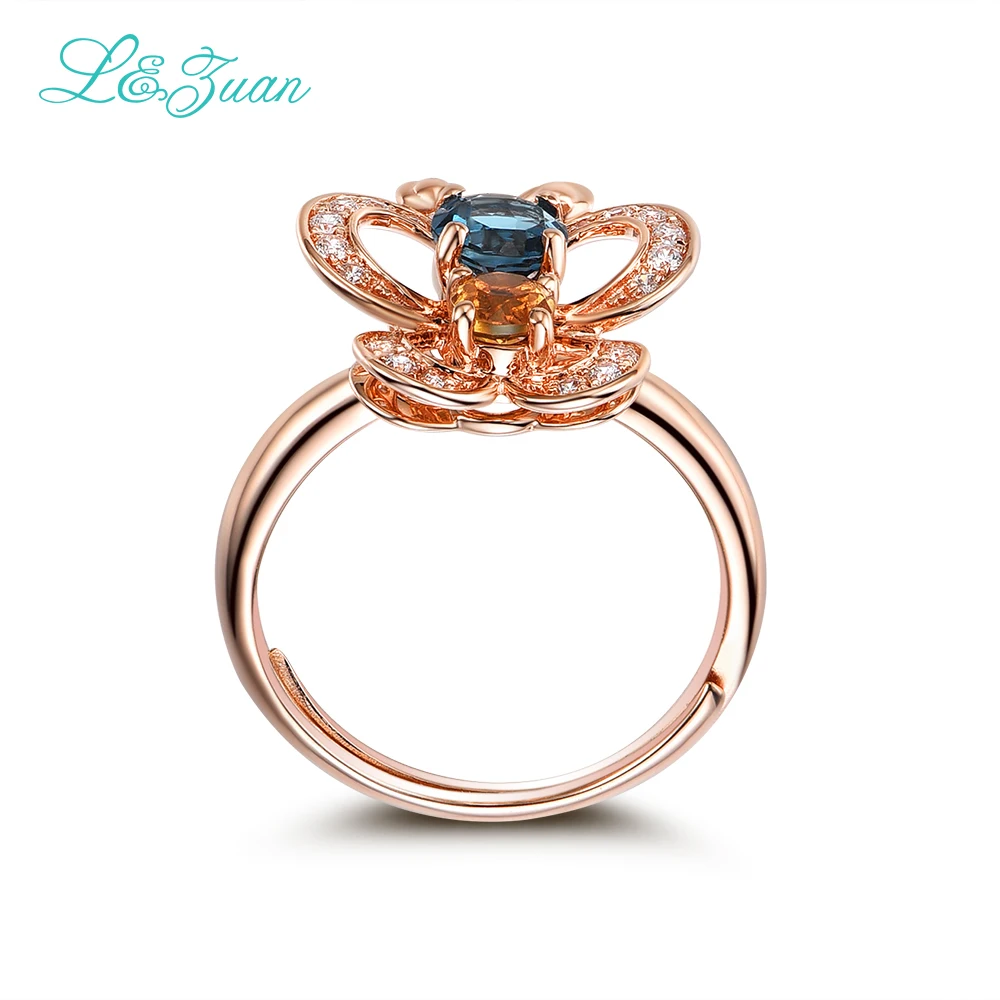 

l&zuan 0.535ct Topaz Blue Stone Prong Setting Ring Jewelry 925 sterling silver ring sterling silver jewelry ring