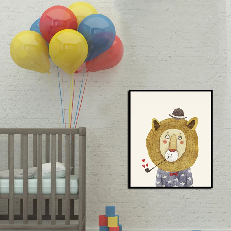 Art-A4-Canvas-Painting-Modern-Printed-Cartoon-Animal-Cute-Panda-Lion-Nordic-Poster-Home-Decoration-For (1)