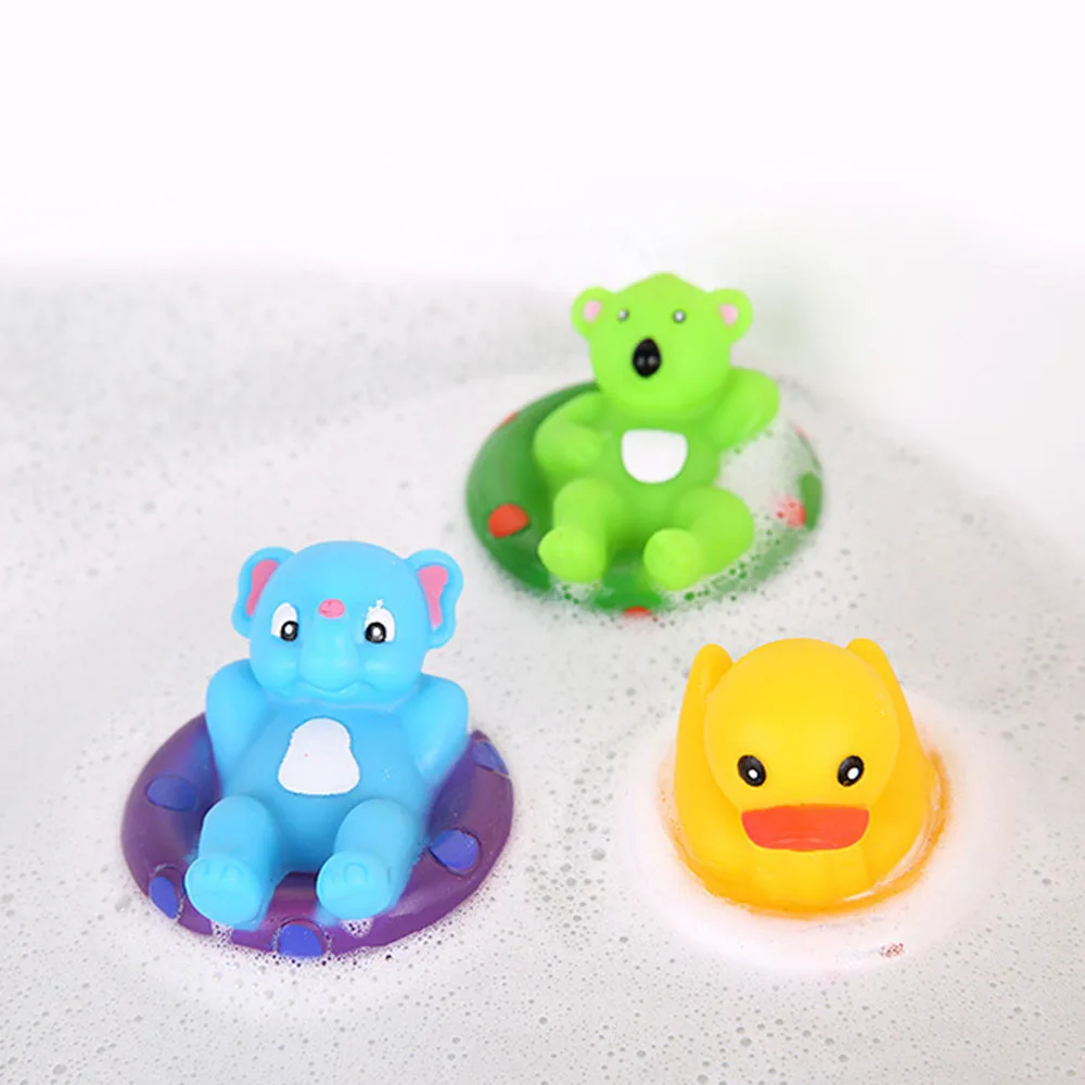Смешанные животные игрушки для плавания красочные мягкие плавающие Squeeze писклявый звук для купания Игрушки для маленьких для ванной