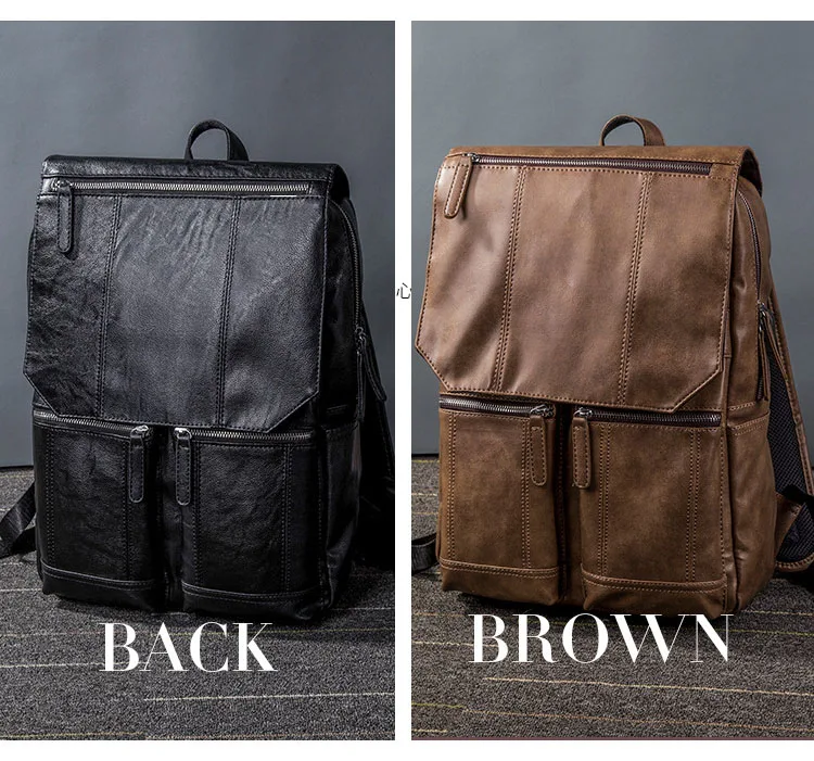 Модный мужской рюкзак из искусственной кожи, сумка для колледжа, Студенческая сумка для книг, рюкзак для путешествий, Мужская вместительная сумка