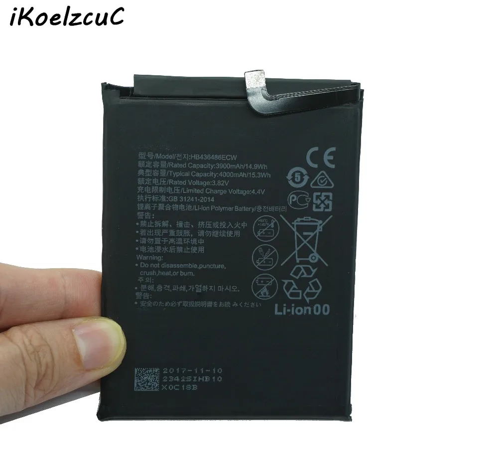 iKoelzcuC 3900mAh/4000mAh Phone Battery For Huawei HB436486ECW Mate 10 Pro Lite Batteries Retail 5pcs/lot | Мобильные телефоны и