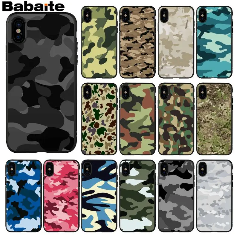 

Babaite Camouflage Luxury Unique Design Phone Cover for iPhone X XS MAX 6 6S 7 7plus 8 8Plus 5 5S XR