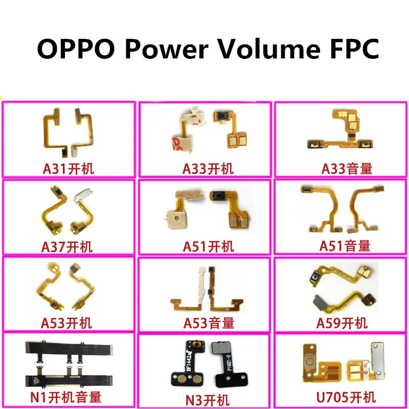 Для OPPO A31 A33 A37 A51 A53 A59 N1 N3 U705 громкость питания FPC FFC материнская плата кольцо