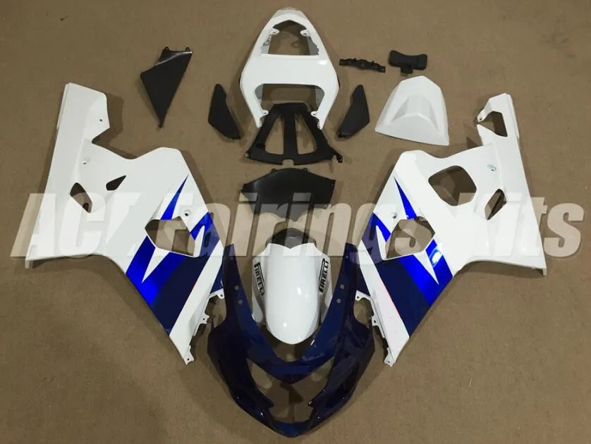 

4Gifts New ABS motor Fairings Kit Fit For Suzuki GSXR600 GSXR750 GSX-R600 R750 04 05 K4 2004 2005 white blue UK