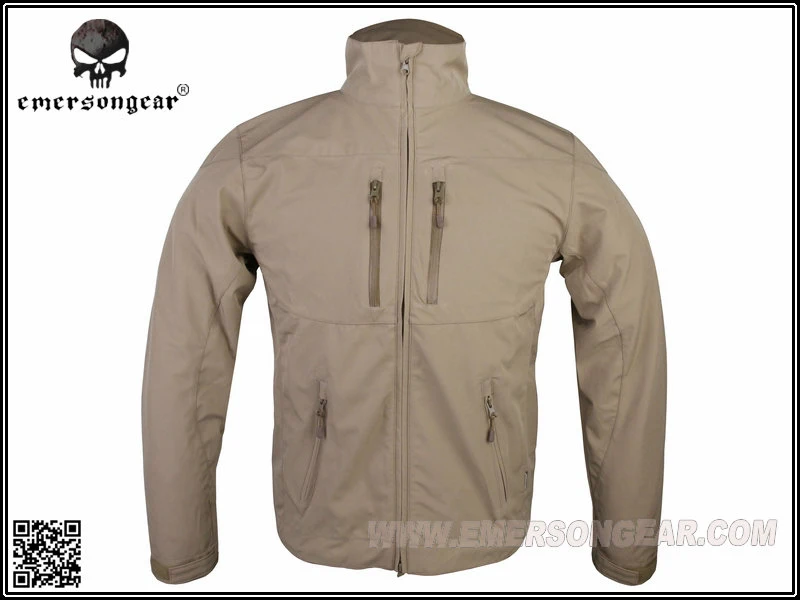 Охотничья Боевая куртка EMERSON SoftShell ветровка дышащая пот мультикам черный DE EM6810 - Цвет: DE