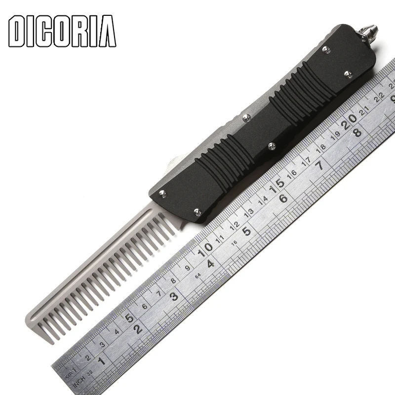 Online DICORIA 440c Acero inoxidable práctica mariposa en cuchillo entrenando cuchillo plegable herramienta embotada Camping al aire libre caza peine