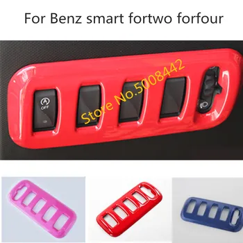

For Benz smart fortwo forfour 2015 2016 2017 2018 car stick styling cover front head fog light switch button trim frame lamp