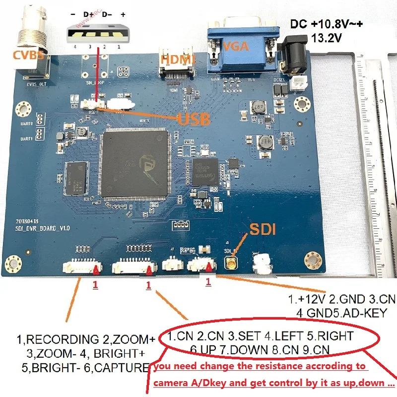 

surgical endoscope camera HD SDI 1080P medical camera chip recorder DVR video and video connector with wire