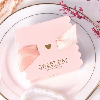 

New Pink Square Baby Shower Candy Box Wedding Favors and Gifts Boxes Birthday Party Decoration Chocolate box 20pcs/lot