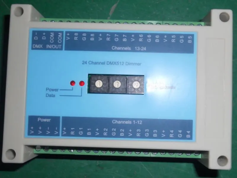 24 канала(8*3 канала) DMX диммер, с переключателем для Настройка адреса DMX вручную