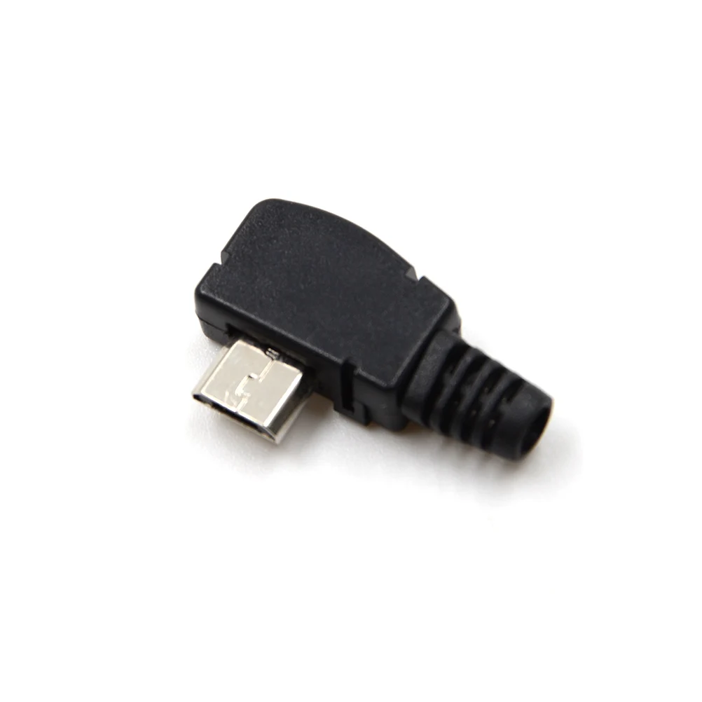 

Right Angle Micro USB 5 P Port Male Plug Socket Connector With Plastic Cover