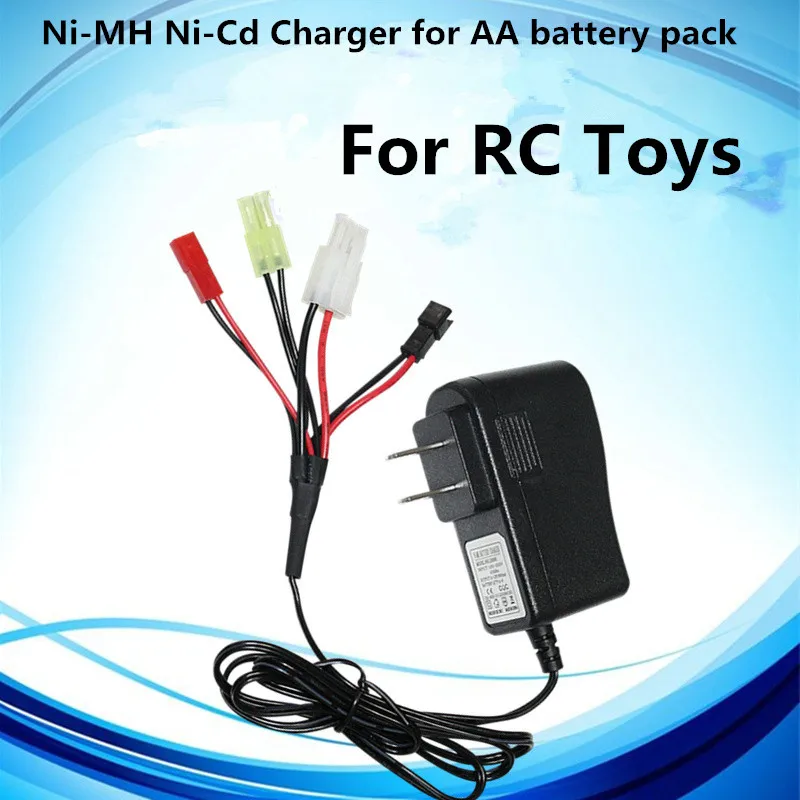 

Ni-MH Ni-Cd Charger for AA battery pack 4.8V 6V 7.2V 9.6V 800mA with Tamiya connector SM connector JTS connector for RC Toy