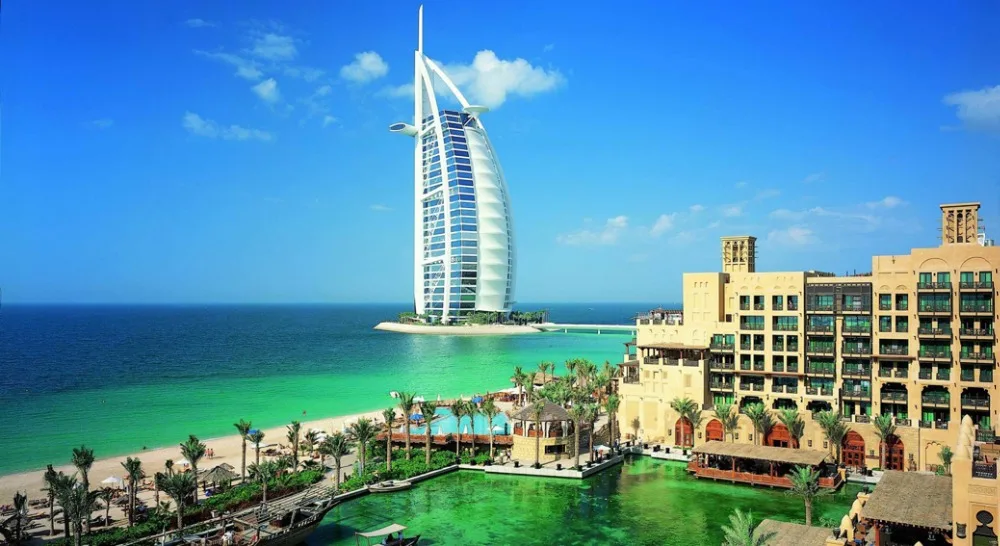 Burj Al Arab Дубай природа пейзаж Ткань плакат 43 &quotx 24&quot 24x13 &quot-001 | Дом и сад