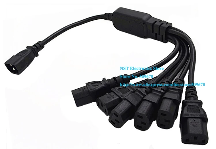 

NCHTEK 10A 250V IEC 320 C14 Male to 6 x C13 Female Y Type Splitter Power Cable about 50CM / 1PCS