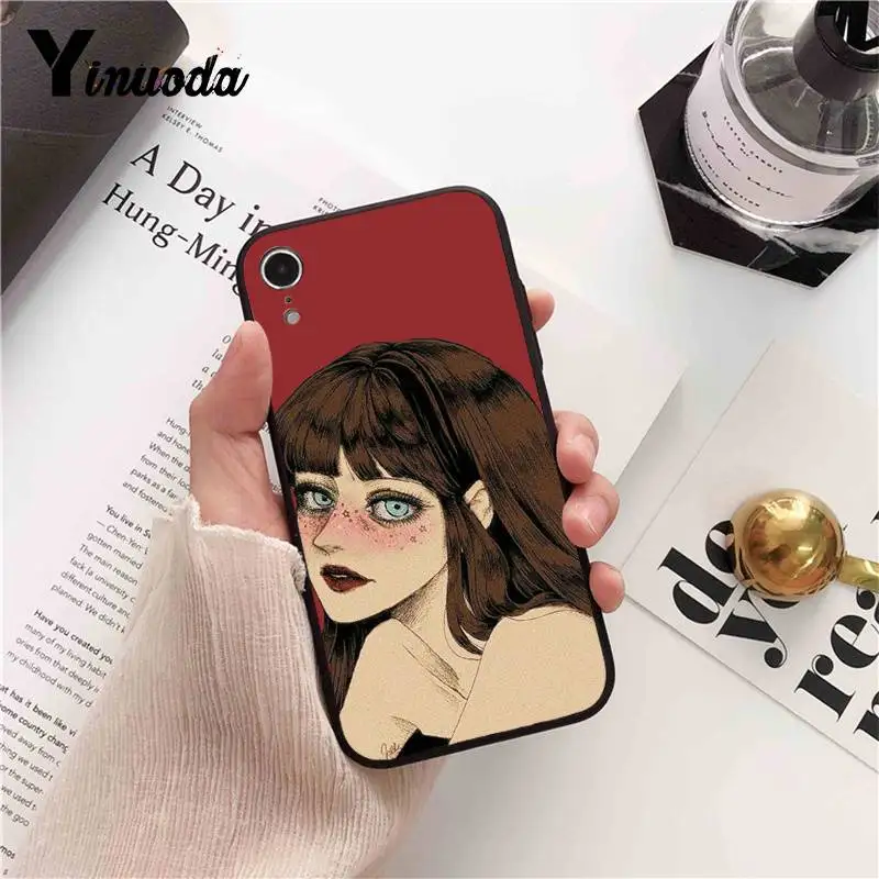 Cartoon girl eye face flower fashion Love Heart