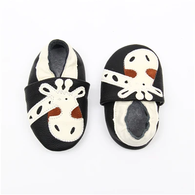 Детские тапочки из мягкой кожи с милым жирафом для мальчиков и девочек 0-6 6-12 12-18 месяцев, нескользящая детская обувь - Цвет: C13