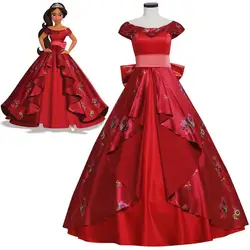 Дешевые Елена-принцесса авалора» принцесса Елена Косплэй костюм Красной люкс нарядное платье принцессы костюмы на Хэллоуин для девочек