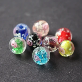 

20Pieces/Lot 8mm 10mm Luminous Lampwork Glass Beads Flower Beads mix color jewelry making
