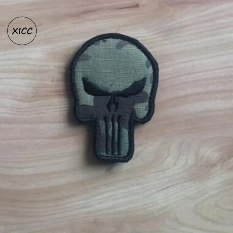 XICC красный зеленый черный наружные товары череп флаг Эмблема вышивка значок