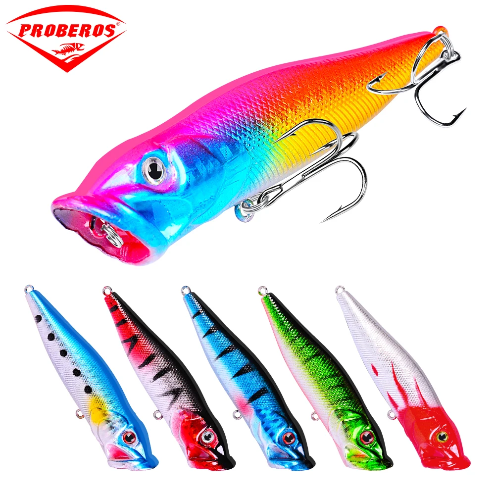 

Hot selling Popper Lure 6color fishing tackle 3.5"-8.89cm/0.437oz-12.38g fishing lure 6pcs/lot fishing bait