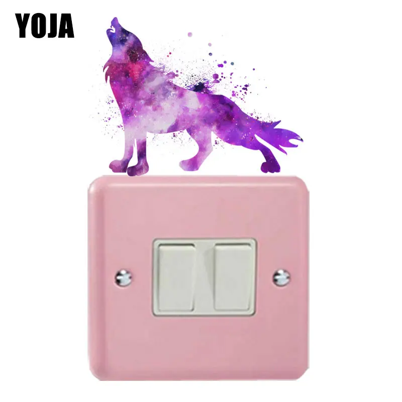 YOJA Elegant Purple Watercolor Halo Wolf Pattern Kids Room Bedroom Home Decor PVC Coloured Wall Sticker Switch Decals 8SS1048 | Дом и сад