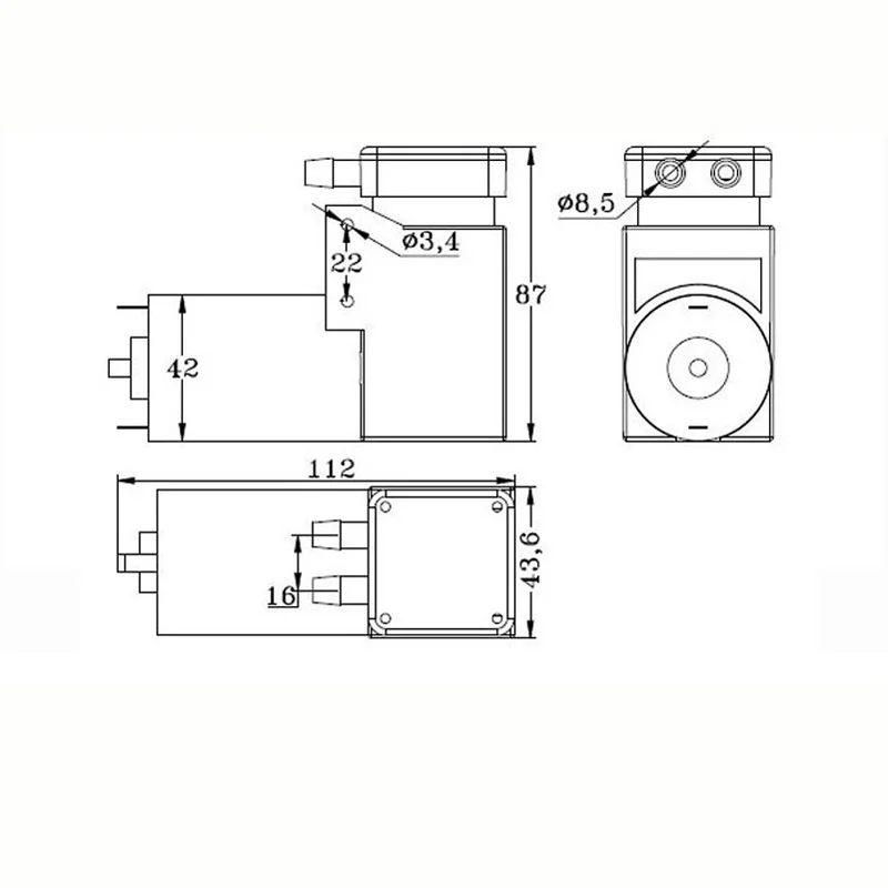 Cena 580kpa ciśnienie 48L M natężenie przepływu DC membrana mini sprężarka DC 12V silnik szczotkowy