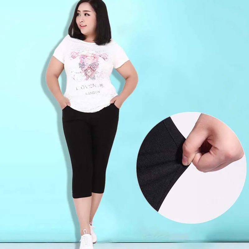 2019 Plus Size Women High Stretch Waist Pants Women Pencil Pants Spring Summer black blue Pants capris Female 6XL 2019 Plus Size Women High Stretch Waist Pants Women Pencil Pants Spring Summer black blue Pants capris Female 6XL