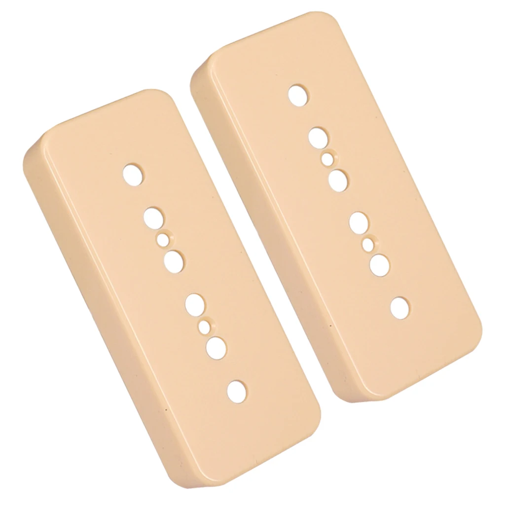 2 Pieces Electric Guitar Single Coil 6 Holes Pickup Cover 50/52mm for P90 Pickup Parts