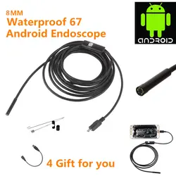 8 мм USB эндоскопа Android жесткий 2 м 5 1 OTG Endoscopio миниатюрная камера-эндоскоп 720 P инспекции телефон бороскоп камера Поддержка PC