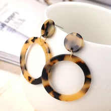 IPARAM-pendientes de gota acrílica redondos para mujer, aretes grandes geométricos modernos, estilo bohemio, 2 colores