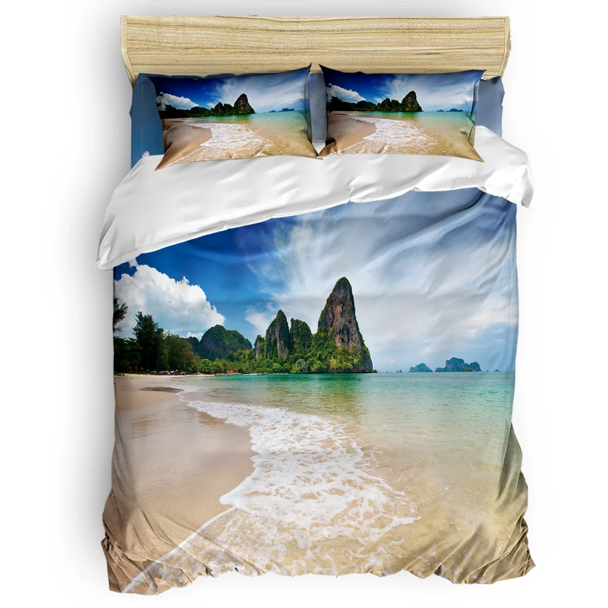 

Nature Beach Sea Bedding Sets Duvet Set Covers 4 Pcs Comforter Cover Set St. Patrick's Day Duvet Cover Sets California King