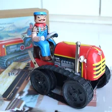 Ретро заводные оловянные игрушки Классический Заводной Олово гусеничный трактор тракторы редкие коллекции