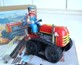 

Retro clockwork tin toys Classic clockwork tin tractor Crawler Tractors Rare collectibles
