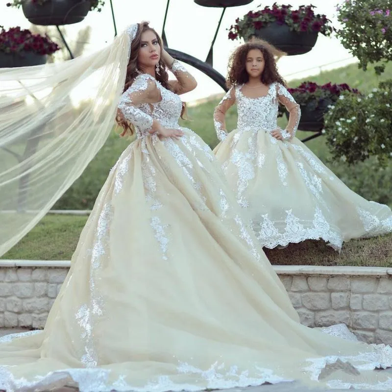 vintage-long-sleeve-flower-girls-dresses