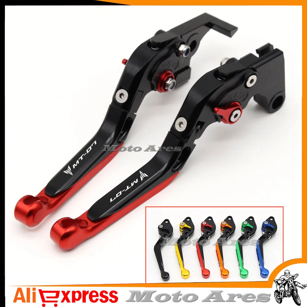 

For YAMAHA MT-07 MT 07 2014-2015 Motorcycle Accessories Adjustable Folding Extendable Brake Clutch Levers LOGO MT-07 Red