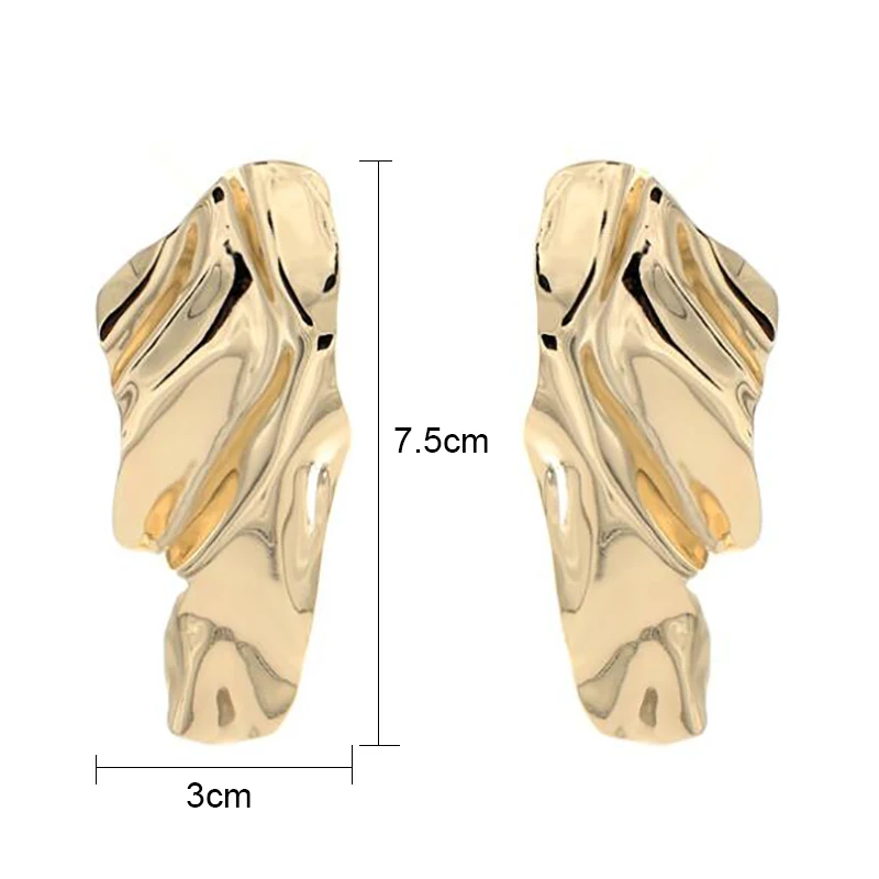 ES2172 Европейские Художественные большие серьги, необычные металлические волнистые модные серьги для женщин, Преувеличенные персональные серьги в стиле панк