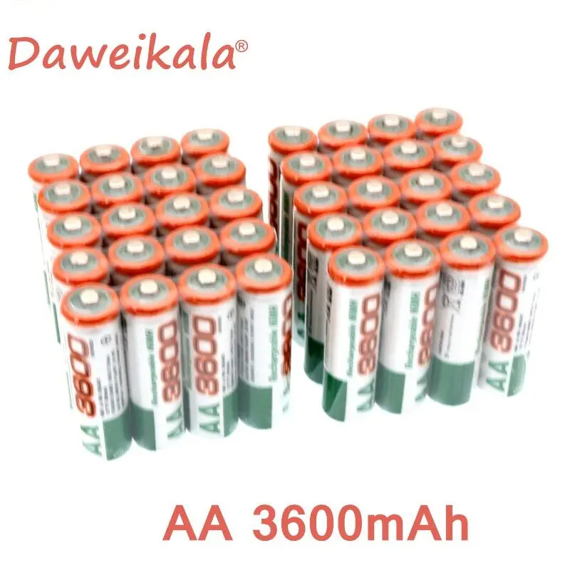 

2019 lot 1.2V 3600mAh NI MH AA Pre-Charged Rechargeable Batteries Ni-MH Rechargeable aa Battery For Toys Camera Microphone